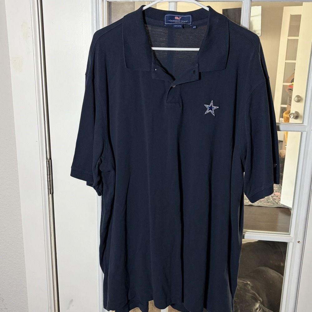 Vineyard Vines Dallas Cowboys Navy Blue Polo Shirt XXL Game Day Football
